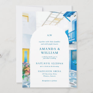 Faire-part de mariage d'architecture Watercolor Gr