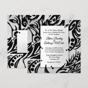 Faire-part de mariage d'argent tribal Abstrait