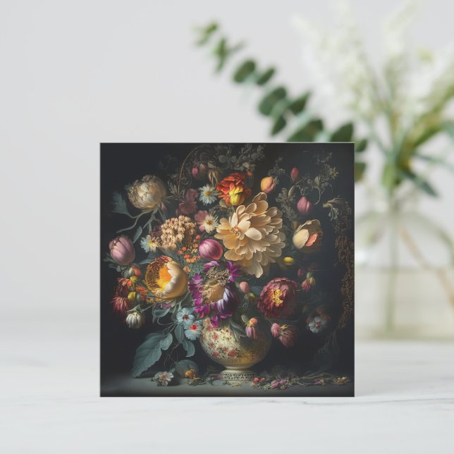 Faire-part de mariage d'arrangement floral de prin (Debout devant)