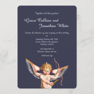 Faire-part de mariage d'art cupide italien