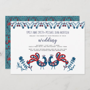 Faire-part de mariage d'art populaire scandinave