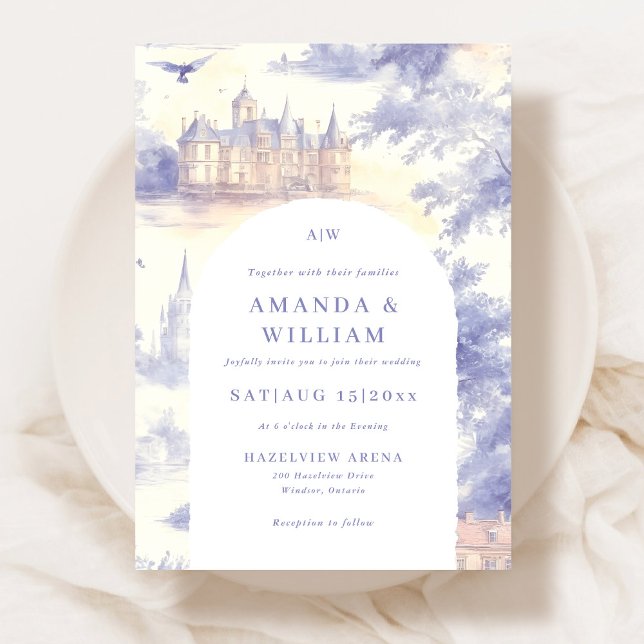 Faire-part de mariage d'art Toile de Jouy (Créateur téléchargé)