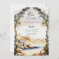 Faire-part de mariage d'Athènes| invitation aérien