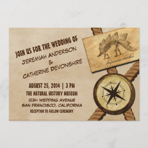 Faire-part de mariage d'aventure vintage