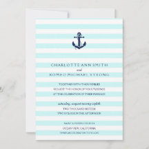 Faire-part de mariage de Ancre marine