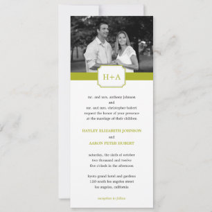 Faire-part de mariage de bande moderne (chaux)