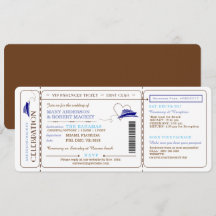 Faire-part de mariage de billet de croisière de