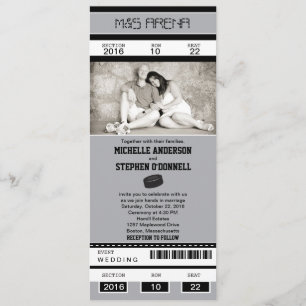 Faire-part de mariage de billet de hockey