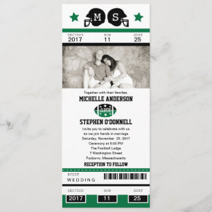 Faire-part de mariage de billets de football