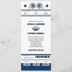 Faire-part de mariage de billets de football