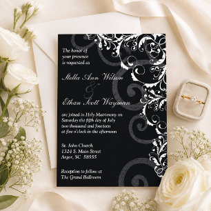Faire-part de mariage de Black and White