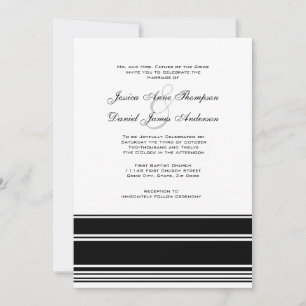 Faire-part de mariage de Black and White Stripes