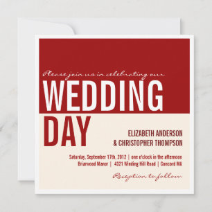 Faire-part de mariage de bloc graphique moderne en