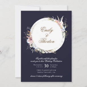 Faire-part de mariage de Bohême de la Marine