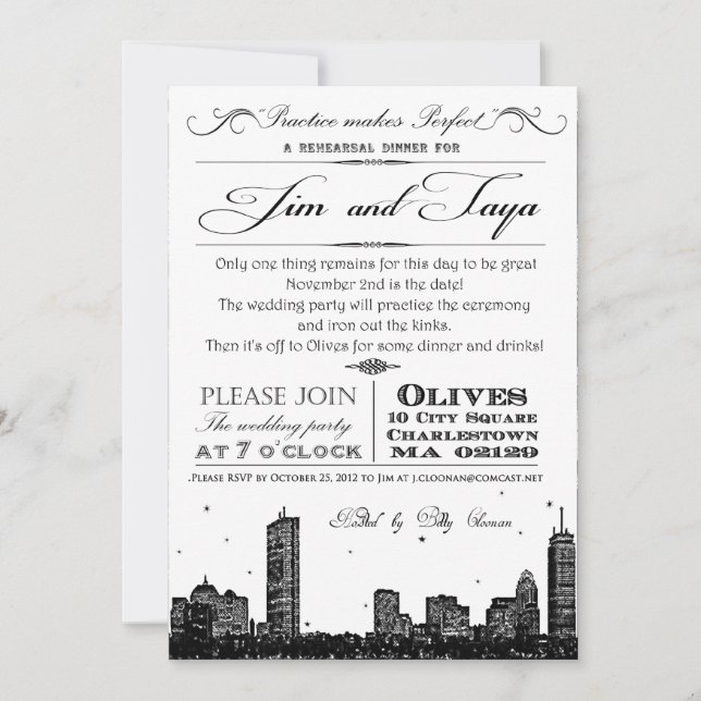 faire-part de mariage de Boston (Devant)