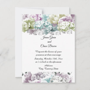 Faire-part de mariage de bouquet Pastel mixte