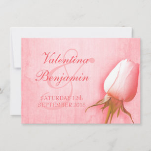 Faire-part de mariage de bourgeon rose rose clair