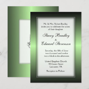 Faire-part de mariage de brillance verte Apple