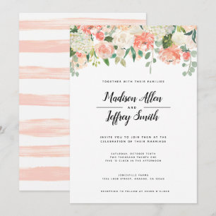 Faire-part de mariage de broches et de fleurs