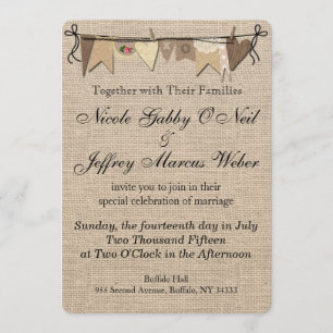 Faire-part de mariage de Burlap rustique