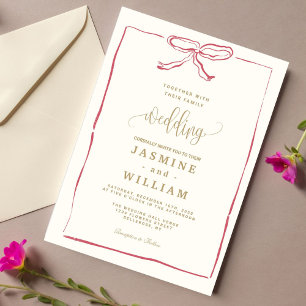 Faire-part de mariage de cabot rose