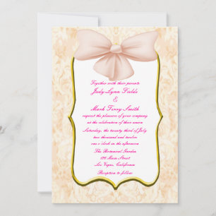 Faire-part de mariage de cabot rose
