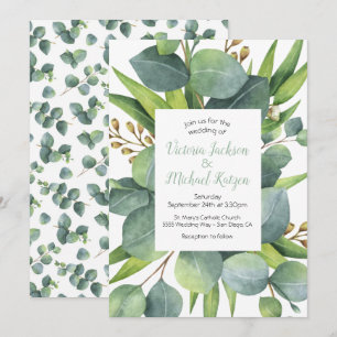 Faire-part de mariage de cadre de guirlande