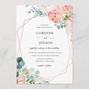 Faire-part de mariage de cadre floral d'été