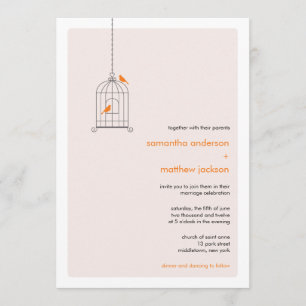 Faire-part de mariage de cage à oiseaux moderne - 
