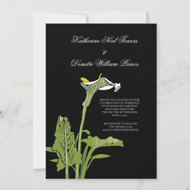 Faire-part de mariage de Calla Lily (Devant)