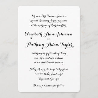 Faire-part de mariage de calligraphie à la main