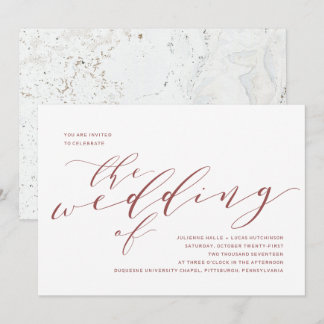 Faire-part de mariage de calligraphie | Marsala Bo