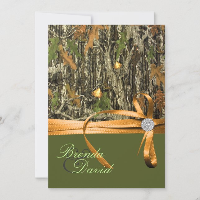 Faire-part de mariage de Camo de chasse (Devant)