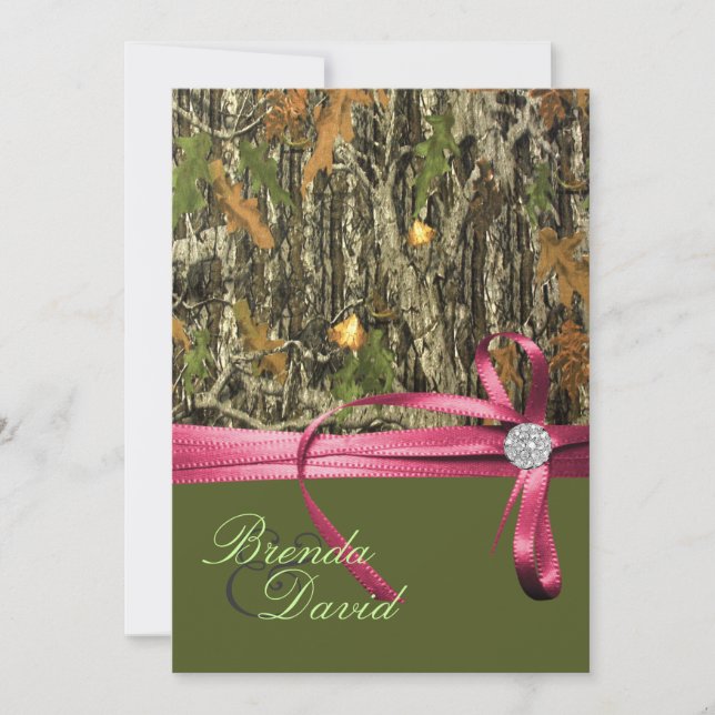 Faire-part de mariage de Camo de chasse (Devant)