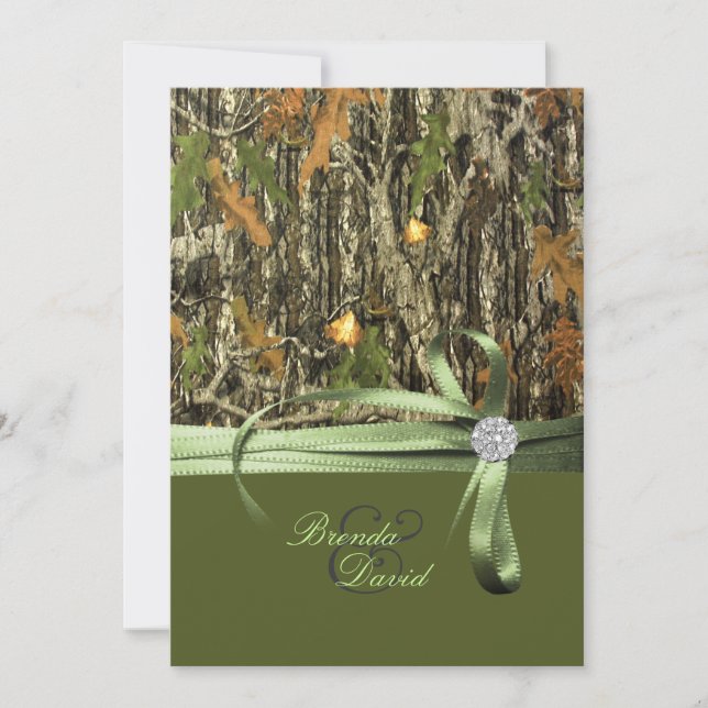 Faire-part de mariage de Camo de chasse (Devant)