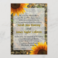 Faire-part de mariage de Camo et de tournesol