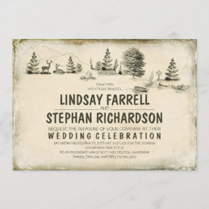 Faire-part de mariage de camping d'illustration de