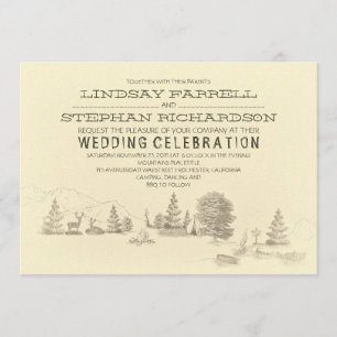 Faire-part de mariage de camping d'illustration de