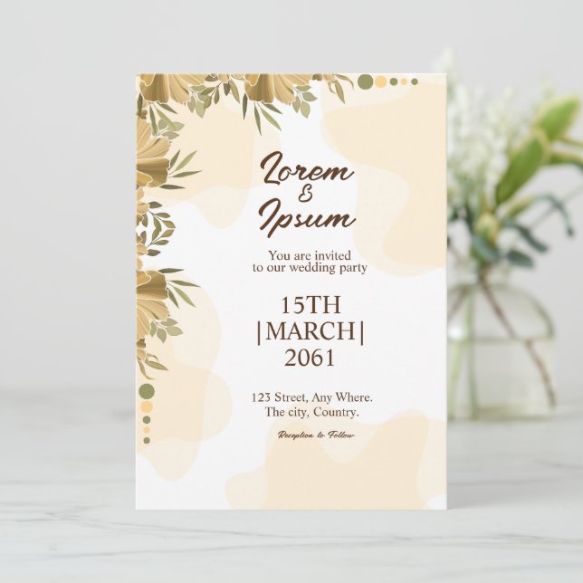 Faire-part de mariage de carte de partie simple co (Debout devant)