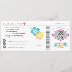 Faire-part de mariage de carte d'embarquement