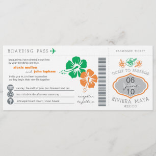 Faire-part de mariage de carte d'embarquement