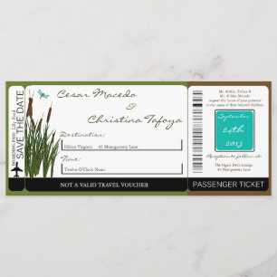 Faire-part de mariage de carte d'embarquement de