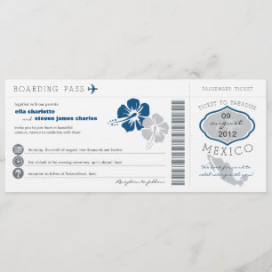Faire-part de mariage de carte d'embarquement du