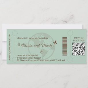 Faire-part de mariage de carte d'embarquement - Sa