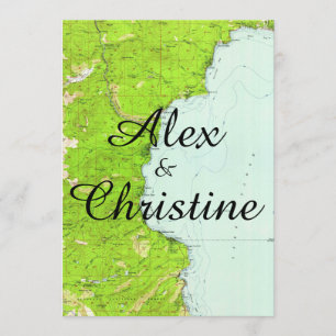Faire-part de mariage de carte du lac Tahoe
