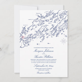 Faire-part de mariage de carte du Maine Portland