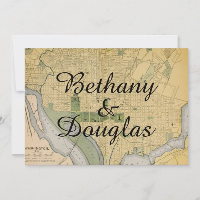 Faire-part de mariage de carte Rustique Washington (Devant)