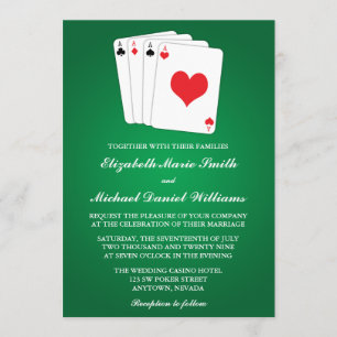 Faire-part de mariage de cartes de poker