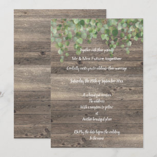 Faire-part de mariage DE CASCADE EUCALYPTUS RUSTIQ