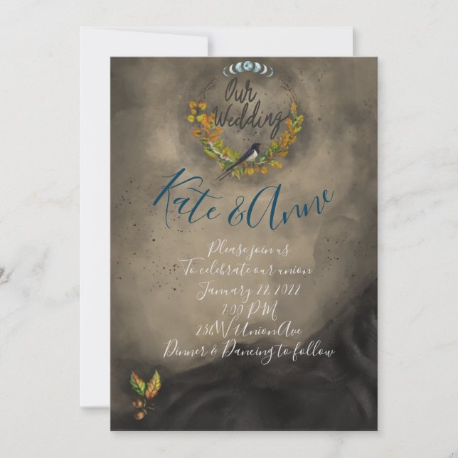 Faire-part de mariage de célébration de l'aquarell (Devant)